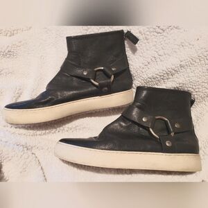 Black, Size 9M "Lena" Frye Moto Sneakers